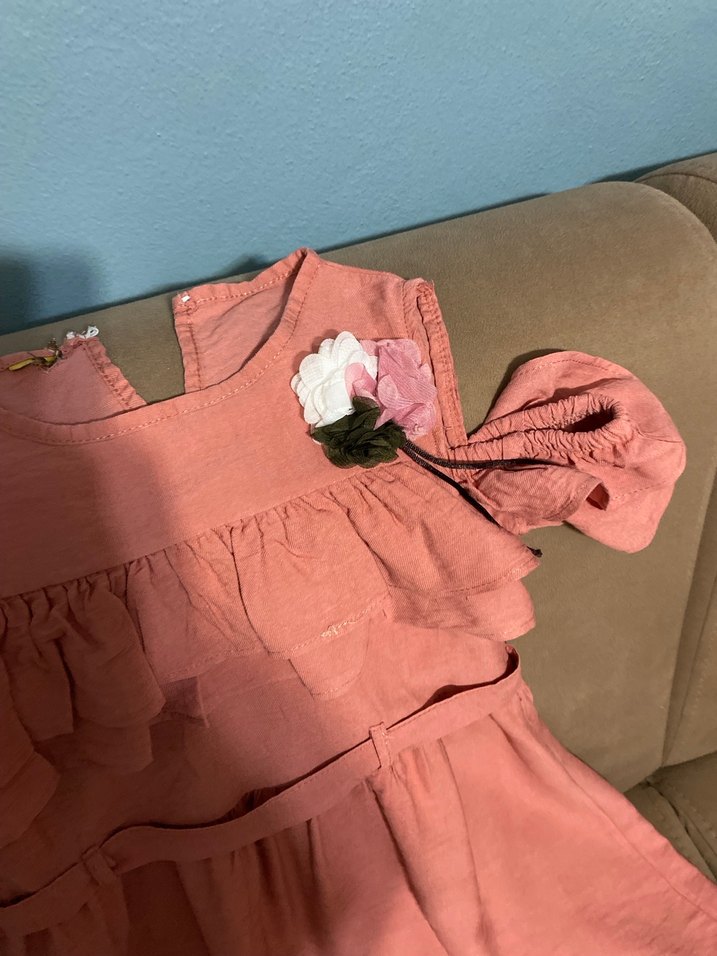 Pembe Straplez Bohem Kız Elbisesi - Görsel 3