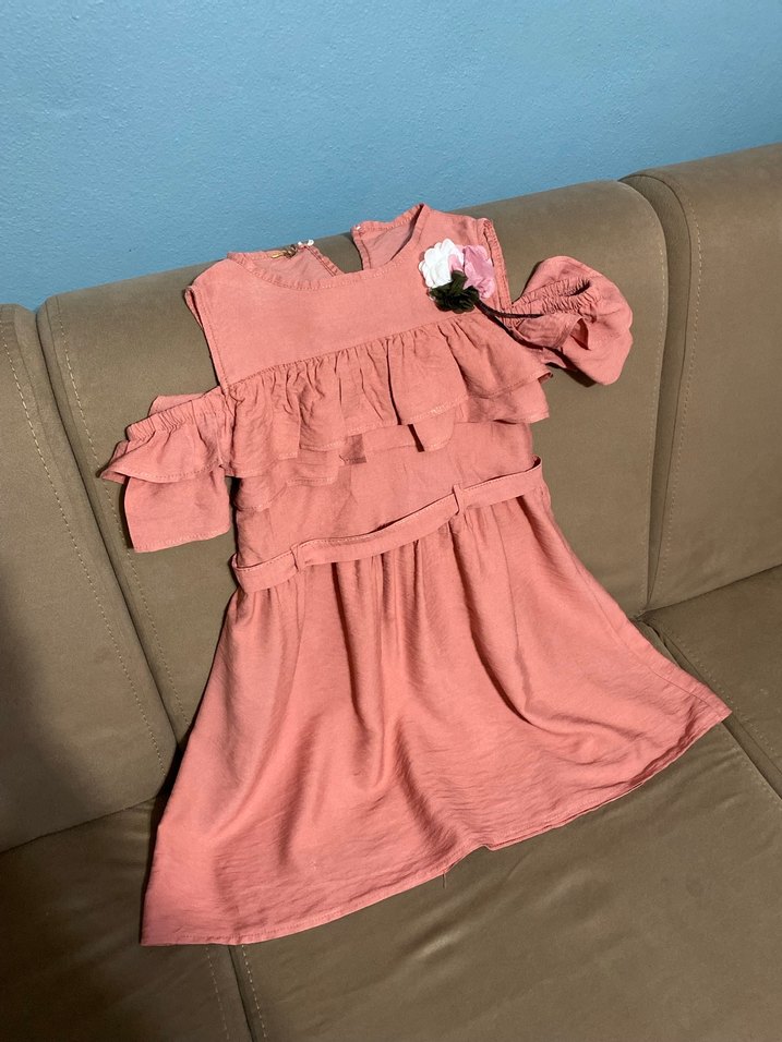 Pembe Straplez Bohem Kız Elbisesi - Görsel 2