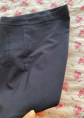 Lacivert Kadın Midi Kumaş Pantolon - Görsel 7