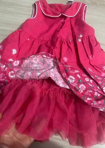 2 li Çiçek Desenli Uzun Kollu Kız Elbisesi - Görsel 4