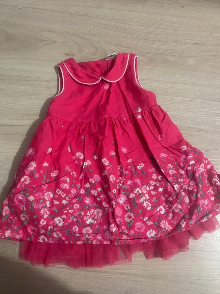 2 li Çiçek Desenli Uzun Kollu Kız Elbisesi - Görsel 2