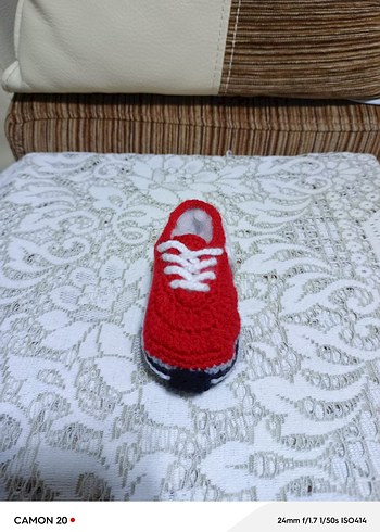 Renkli Örgü Bebek Patik - Görsel 6