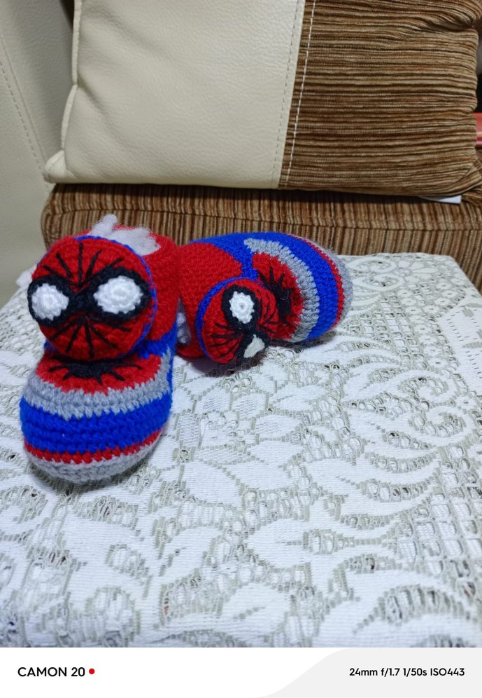 Renkli Örgü Bebek Patik - Görsel 2