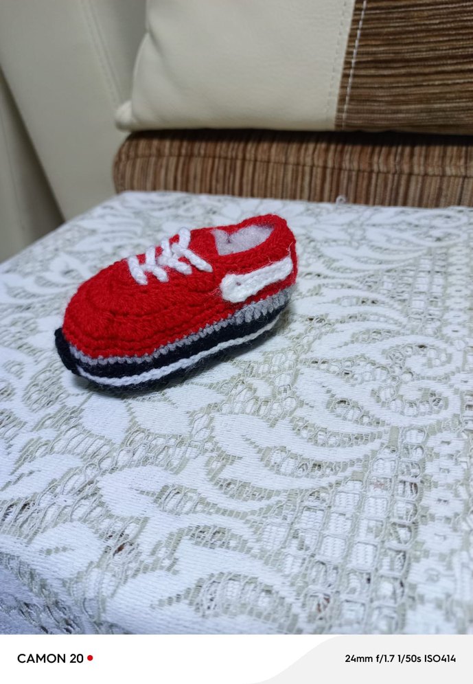 Renkli Örgü Bebek Patik - Görsel 5