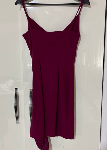 Diğer Bordo Drapeli Mini Kadın Abiye Elbise
