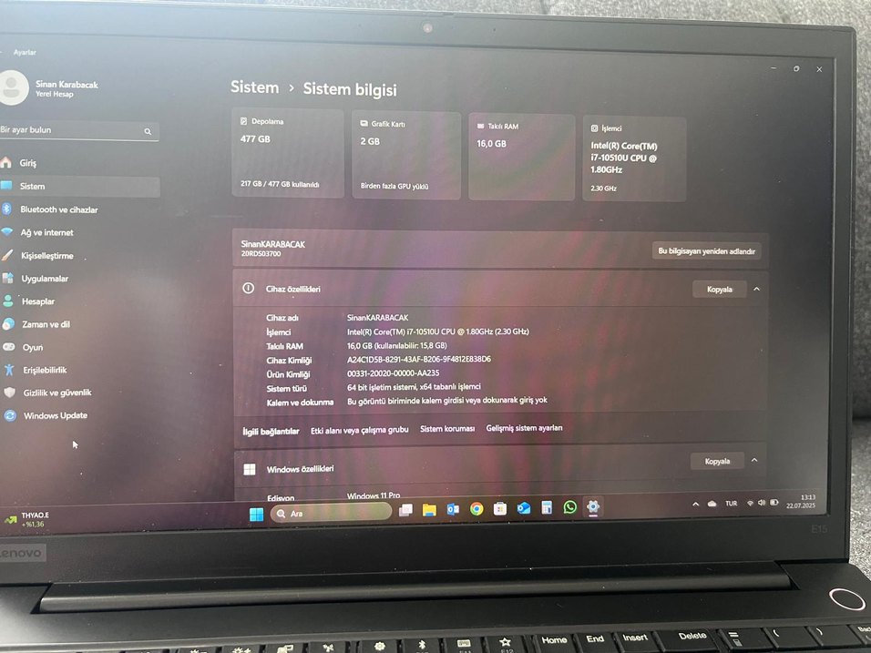 Lenovo ThinkPad Siyah Dizüstü Bilgisayar - Görsel 4