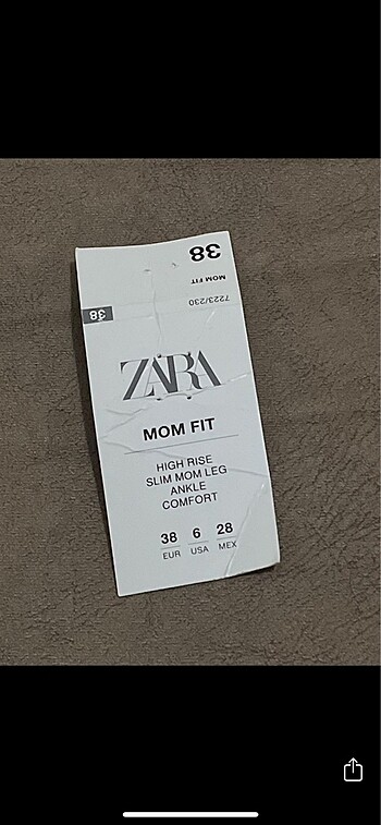 Zara zara mom fit jean