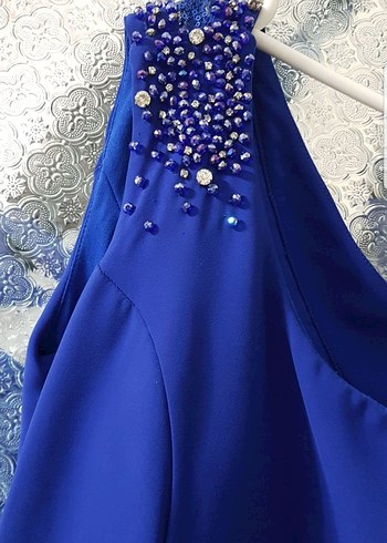 Kadın Lacivert Uzun Abiye Elbise - Görsel 5