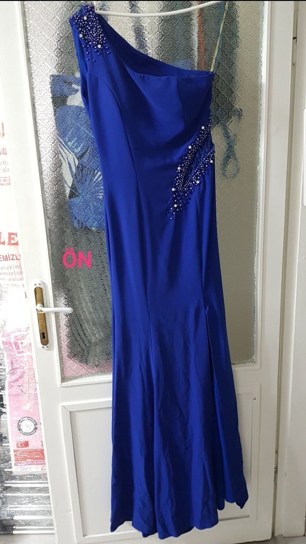 Kadın Lacivert Uzun Abiye Elbise - Görsel 2