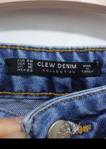 Düğmeli Mavi Jean Mini Etek - Görsel 4