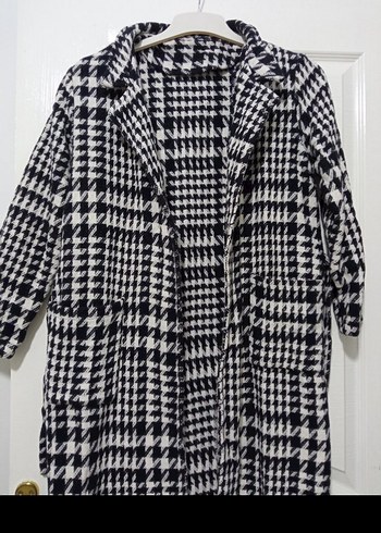 Kadın Uzun Düğmeli Gri Kaban - Görsel 3