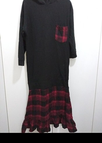 Kadın Siyah Uzun Salaş Elbise - Görsel 2