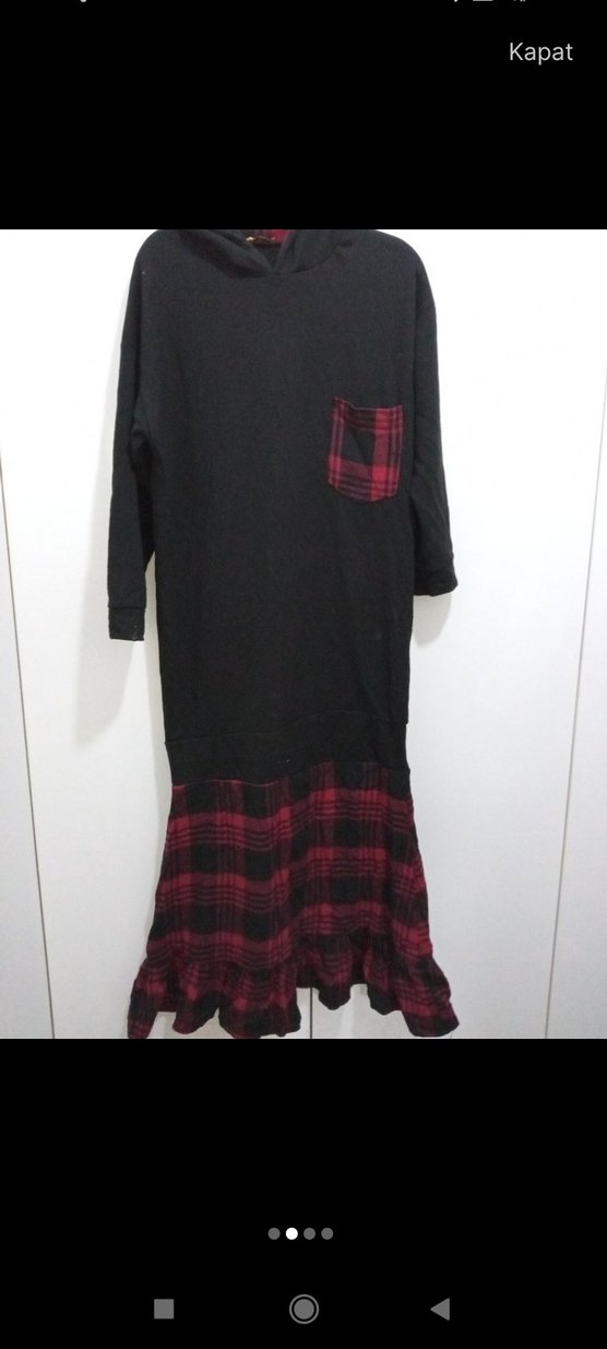 Kadın Siyah Uzun Salaş Elbise - Görsel 2