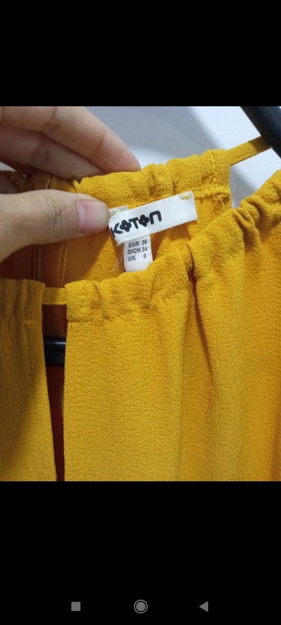 Kadın Sarı V Yaka Piliseli Bluz - Görsel 3