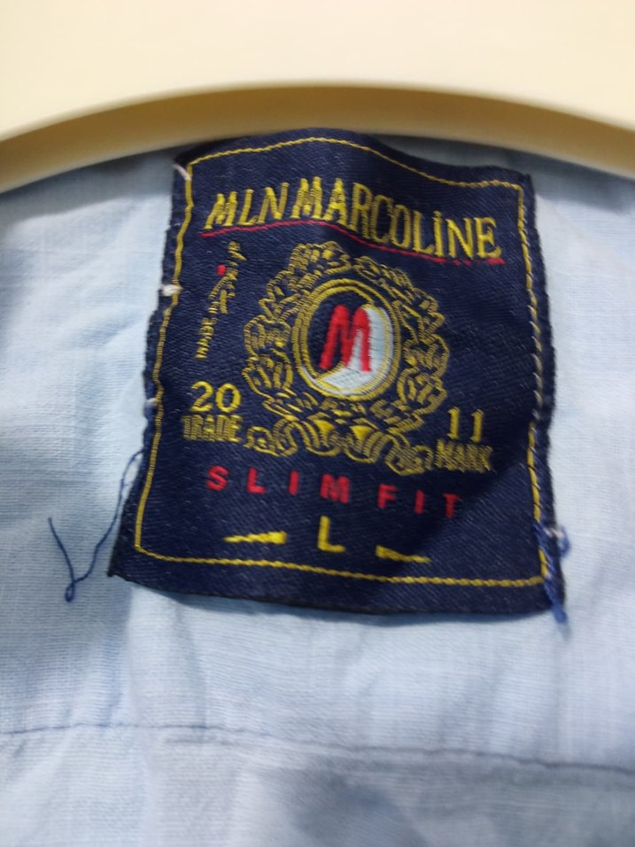 Mavi Keten Kısa Kollu Erkek Gömlek - Görsel 2