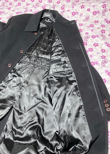 xl Beden Düğmeli Siyah kaşe Erkek Midi Kaban