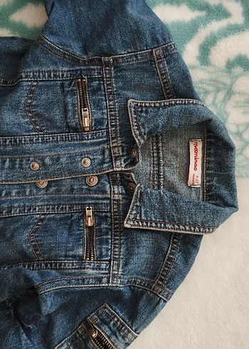 unisex Çocuk Düğmeli Denim Ceket - Görsel 3
