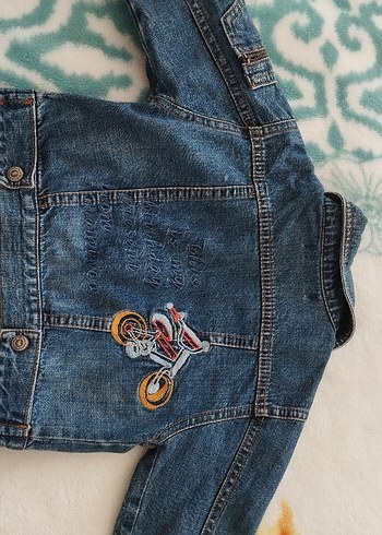 unisex Çocuk Düğmeli Denim Ceket - Görsel 2