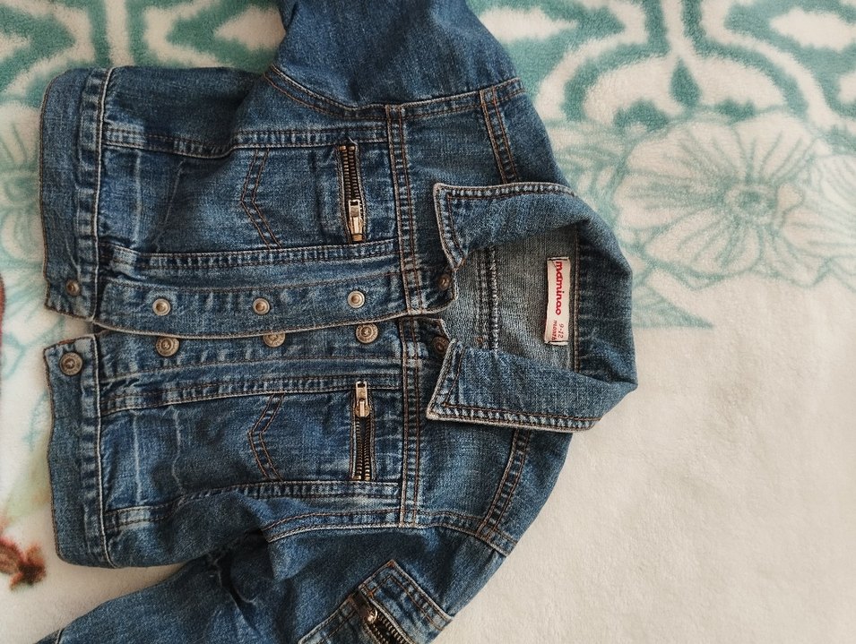 unisex Çocuk Düğmeli Denim Ceket - Görsel 3