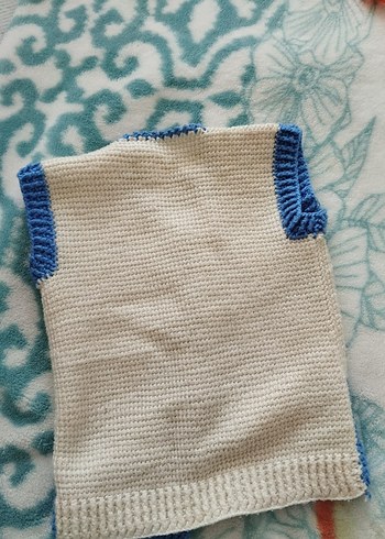 Mavi Beyaz Erkek Çocuk Triko Süveter - Görsel 2