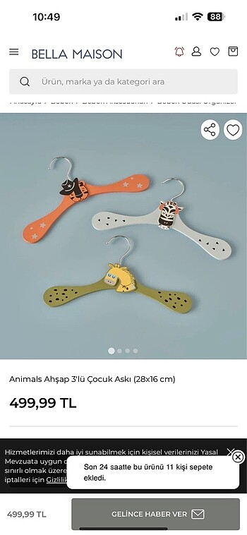 Diğer 3 adet bebek askısı