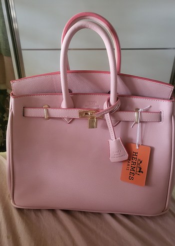 Beden pembe Renk Hermes 35 Pembe suni Deri A kalite aksesuar Kadın Çanta