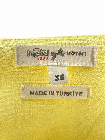 36 Beden sarı Renk Koton Kısa Elbise %70 İndirimli.