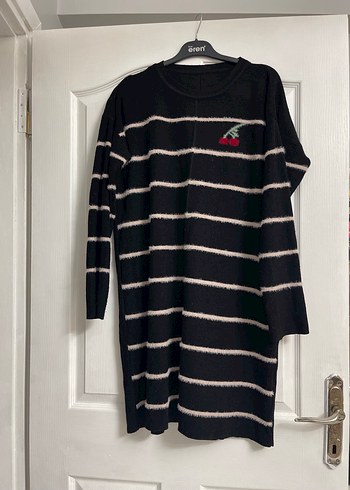 Çizgili Siyah Triko kazak - Görsel 2