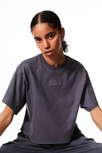 H&M Antrasit Boxy Üst