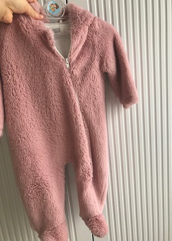 Kürklü Pembe Bebek Kız Tulumu - Görsel 2