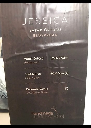 İşlemeli Gri Yatak Örtüsü - Görsel 5