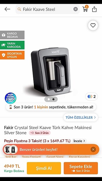 Fakir kahve makinası