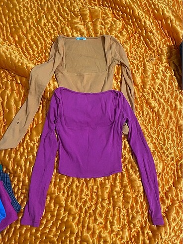 DİLVİN - pembe & turuncu set bluz