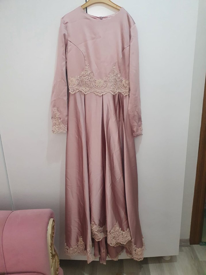 Pembe Nakışlı Pastel Perde - Görsel 5