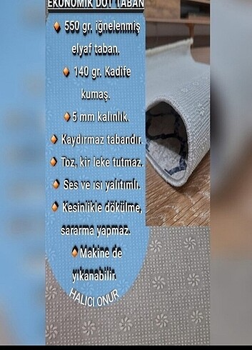 Beden Kaymaz yıkanabilir dot taban halı&yolluk