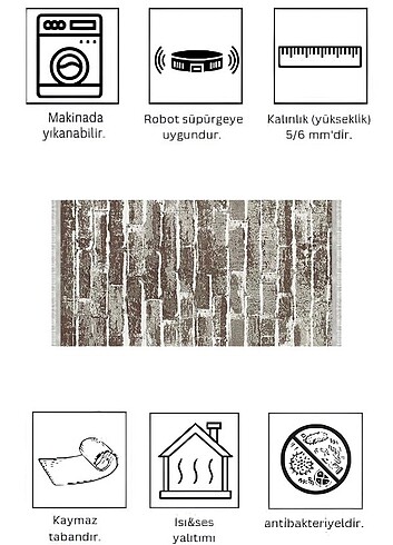 Beden kahverengi Renk Kaymaz yıkanabilir dot taban halı&yolluk