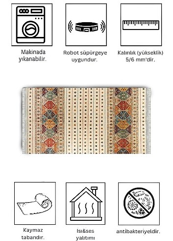 Beden ten rengi Renk Kaymaz yıkanabilir dot taban halı&yolluk