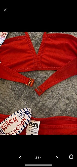 m Beden kırmızı Renk Orijinal etiketli loft bikini