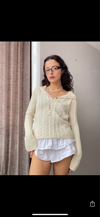 Polo Garage Polo Garage Örgü Desen Kapüşonlu Kazak