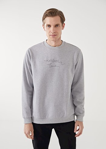 Gri Oversize Erkek Sweatshirt