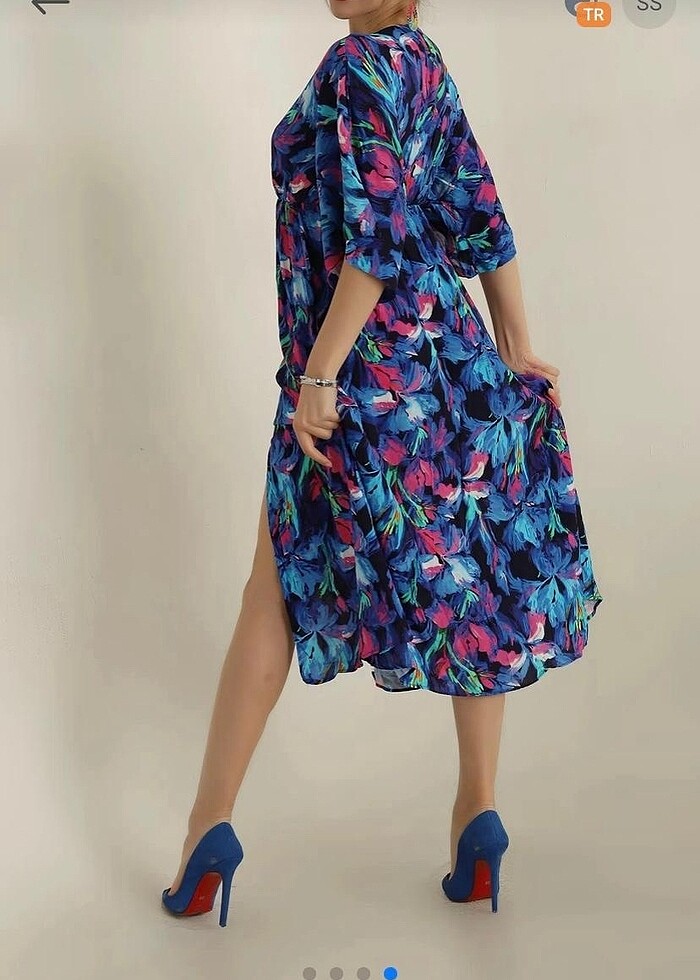 Viskon elbise - Görsel 3