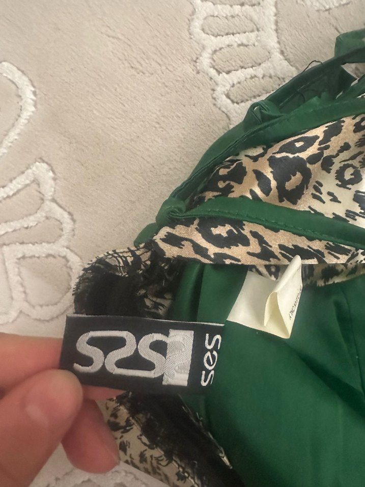 Yeşil Drapeli Straplez Uzun Abiye Elbise - Görsel 4