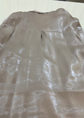 Bej Parlak Düğmeli Kadın Gömlek - Görsel 7