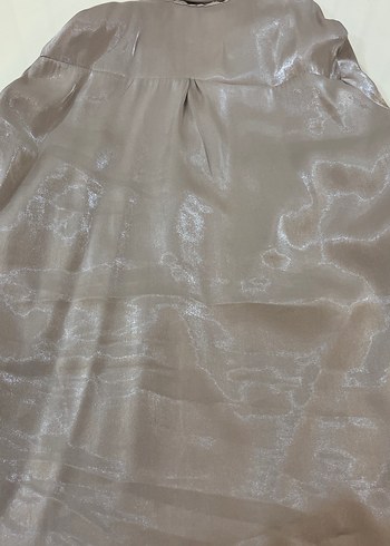 Bej Parlak Düğmeli Kadın Gömlek - Görsel 6