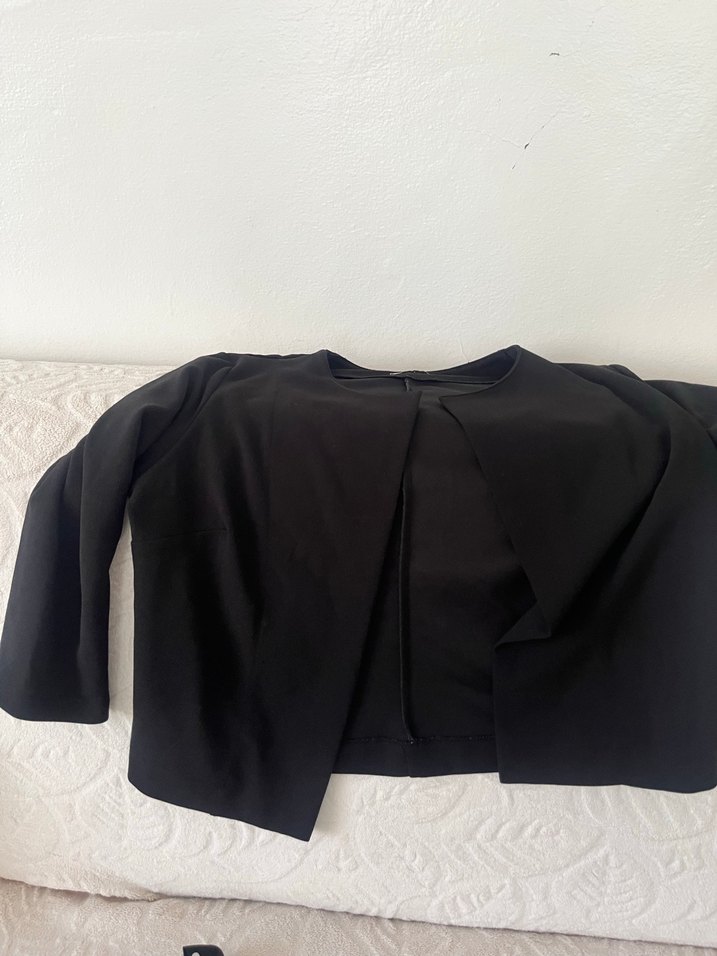 Kadın Siyah ges  Kollu  ceket - Görsel 2