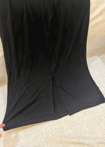 Drapeli Siyah Midi  Etek - Görsel 3