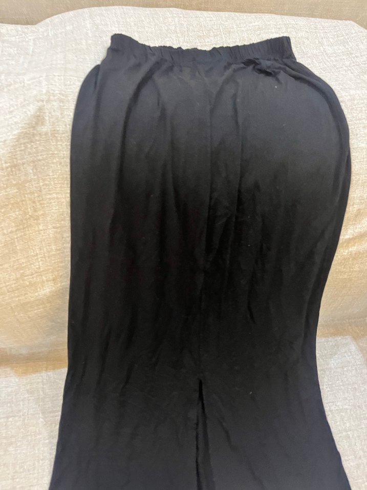 Drapeli Siyah Midi  Etek - Görsel 4