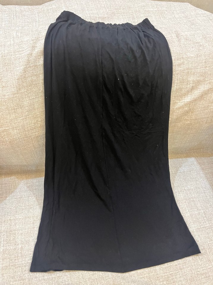 Drapeli Siyah Midi  Etek - Görsel 2