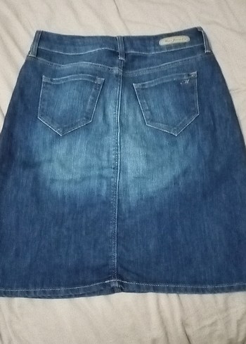 xs Beden mavi Renk Mavi Denim Midi Etek