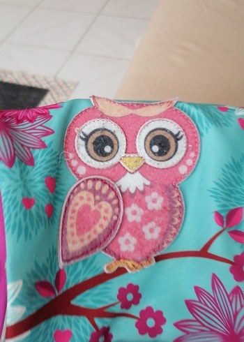 Pembe ve renkli desenli çocuk okul çantası - Görsel 18